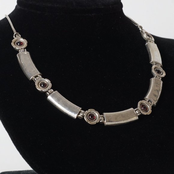 Shablool Designer Silver Necklace with Garnets - Picture 1 of 8